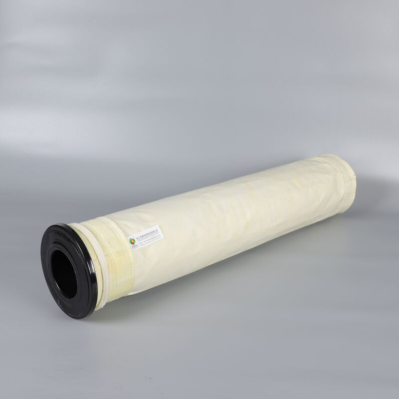 กระเป๋ากรอง AC500PTFE ที่เคลือบด้วย PTFE พร้อม 500 GSM กลมเข็มสําหรับอุตสาหกรรมที่ใช้งานในอุตสาหกรรมที่มีความร้อนต่อเนื่อง 260 °C