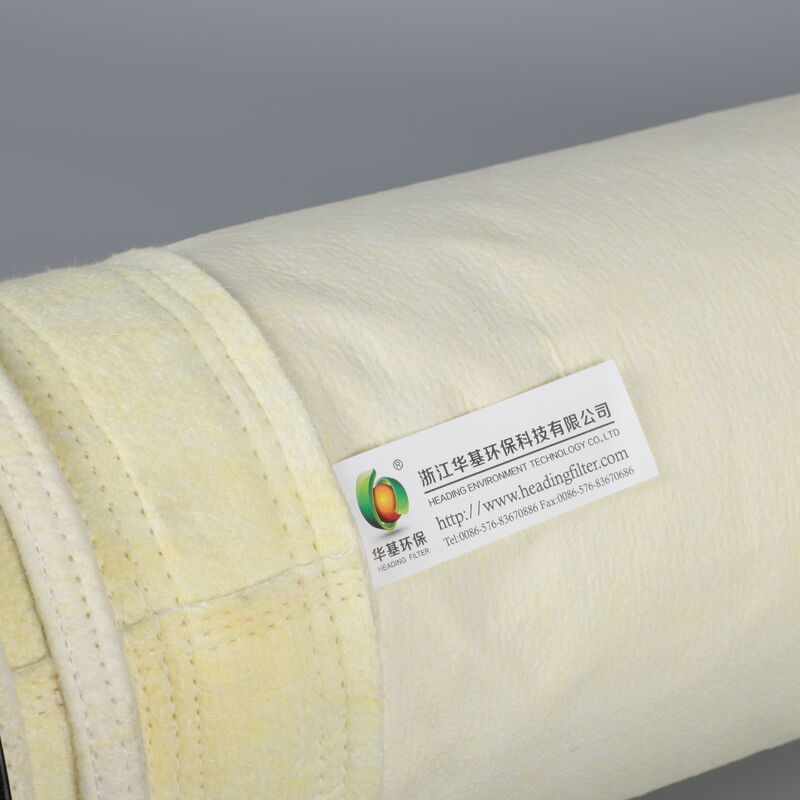 กระเป๋ากรอง AC500PTFE ที่เคลือบด้วย PTFE พร้อม 500 GSM กลมเข็มสําหรับอุตสาหกรรมที่ใช้งานในอุตสาหกรรมที่มีความร้อนต่อเนื่อง 260 °C